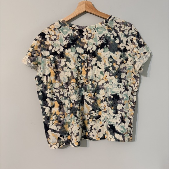 Pilcro Multicolor Tie Dye Print V-Neck Relaxed Fit Tee Women's Size S - Picture 2 of 3